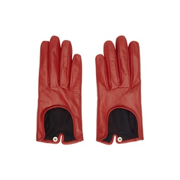 Red Leather Gloves 222743F012004