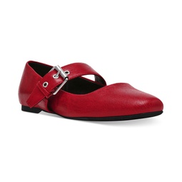 Womens Mellie Buckle Strap Mary Jane Flats