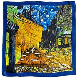 Dahlia Womens 100% Luxury Long Silk Scarf - Van Goghs Art Collection