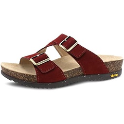 Dansko Dayna Double Buckle, Slip-On Suede Sandal for Women  Cushioned, Contoured Cork midsole for Comfort and Shock Absorption  Vibram ECOSTEP EVO Rubber Outsole For Long-Lasting