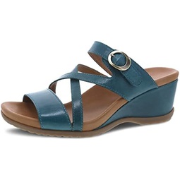Ana Wedge Sandal for Women  Cushioned, Contoured Footbed for All-Day Comfort and Support  Adjustable Hook & Loop Strap with Buckle Detail  Lightweight Rubber Outsole