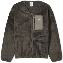 Danton High Pile Fleece V Neck Jacket Charcoal