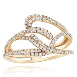 14kt yg ring with 0.44ct diamonds / 3.4gm / 122 stone
