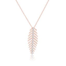 14 kt rose gold diamond pendant with fish spine-shaped design adorned with 0.26 cts tw diamonds