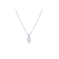 14kt white gold solitaire diamond pendant featuring 0.50 ct clarity enhanced radiant cut diamond