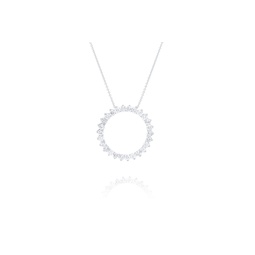 14 kt white gold diamond pendant with ring-shaped design adorned with 1.30 cts tw round diamonds