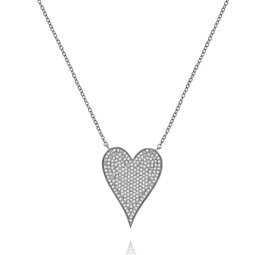 14 kt white gold diamond pendant with heart-shaped design adorned with 0.44 cts tw diamonds