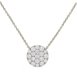 14 kt white gold diamond pendant with pave circle design adorned with 0.48 cts tw diamonds