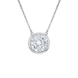 14 kt white gold, 18 diamond pendant with one 0.15 cts tw round diamond