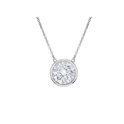 14 kt white gold, 16 diamond pendant featuring one 0.15 cts tw round diamond