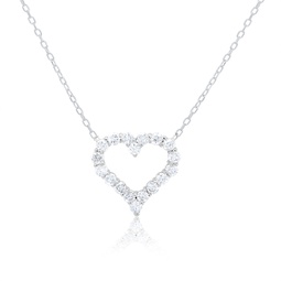 14 kt white gold diamond pendant with open-heart design adorned with 0.50 cts tw diamonds