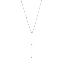 14 kt yellow gold, 18 diamonds-by-the-yard necklace featuring 0.75 cts tw round diamonds