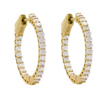 14kt yellow gold diamond in-out oval hoop earrings containing 1.00 cts tw