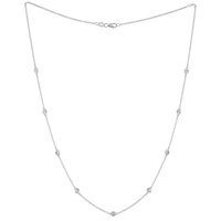 14 kt white gold, 18 diamonds-by-the-yard necklace featuring 0.50 cts tw round diamonds