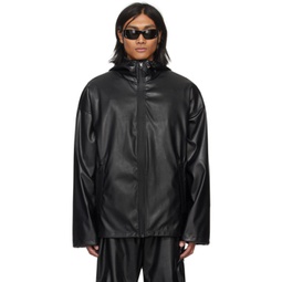 Black J-Micc Faux-Leather Jacket 241001M180000