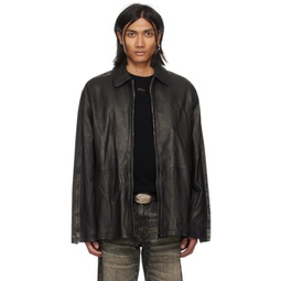 Black L-Stoller Leather Jacket 241001M181004