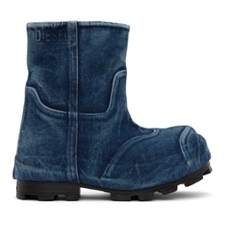 Blue D-Hammer Ch Md Denim Ankle Boots 241001M223000