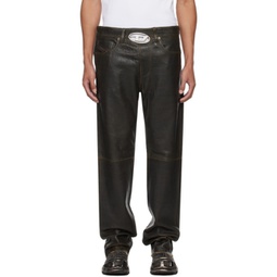 Brown P-Kooman Leather Pants 241001M189001