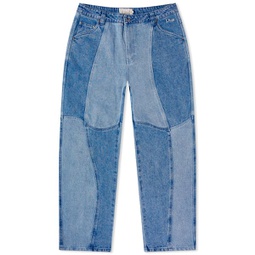 Dime Blocked Relaxed Denim Pant Washed Blue