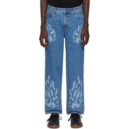 Blue Flamepuzz Jeans 241841M186020