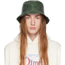 Khaki Quilted Outline Bucket Hat 241841M140000