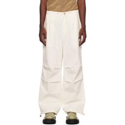 Beige Toggle Parachute Trousers 231417M191011