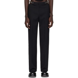 Black Chain Link Trousers 241417M191006
