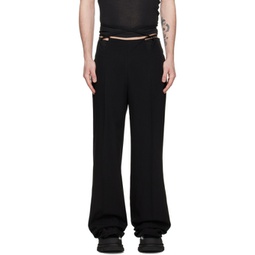 Black V-Wire Trousers 231417M191021