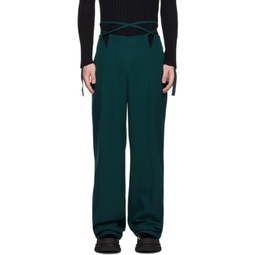 Green V-Wire Trousers 231417M191022