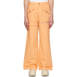 Orange Slouchy Pocket Cargo Pants 231417M188005