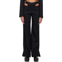Black Y-Front Buckle Trousers 231417F087016