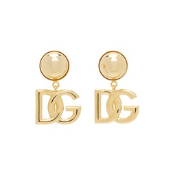 Gold Clip On Logo Earrings 241003F022003