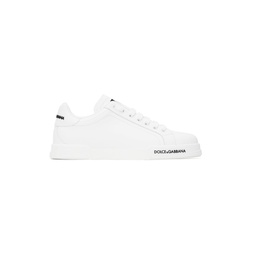 White Leather Sneakers 241003M237018