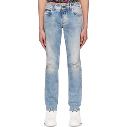 Blue Washed Jeans 231003M186003