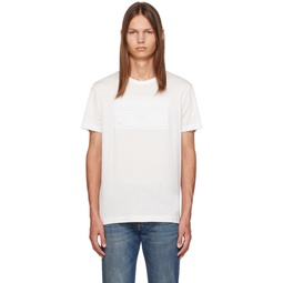 White Embossed T Shirt 232003M213003
