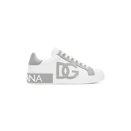 White   Gray Portofino Sneakers 241003M237051