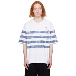 White Stripe T Shirt 241003M213006