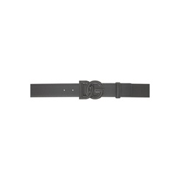 Gray Deerskin Print Calfskin Belt 241003M131015