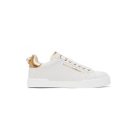 White   Gold Portofino Low Sneakers 232003F128000