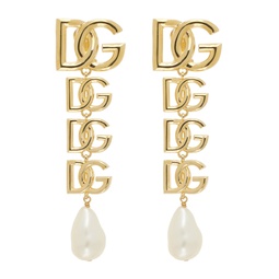 Gold Clip On Logo Earrings 241003F022014