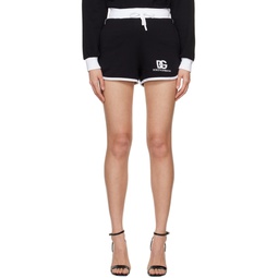 Black Embroidered Shorts 241003F090001