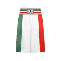 Tricolor Satin Pull-On Shorts