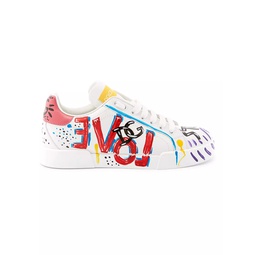 Love Printed Leather Sneakers