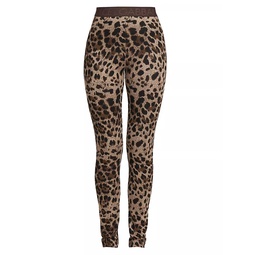 High-Waisted Leopard-Print Leggings