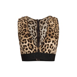 Cropped Leopard Print Top