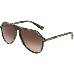Dolce&Gabbana DG4341 Sunglasses 569/13-59 - Brown Horn Frame, Brown Gradient DG4341-569-13-59