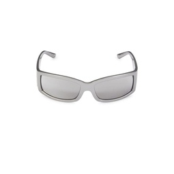 61MM Metallic Rectangle Sunglasses