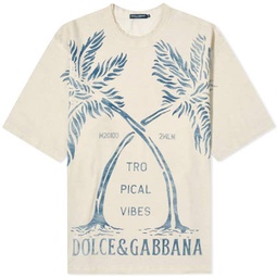 Dolce & Gabbana Palms T-Shirt Beige