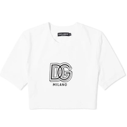 Dolce & Gabbana Logo Crop Baby Tee White