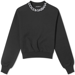 Dolce & Gabbana Collar Logo Sweatshirt Black